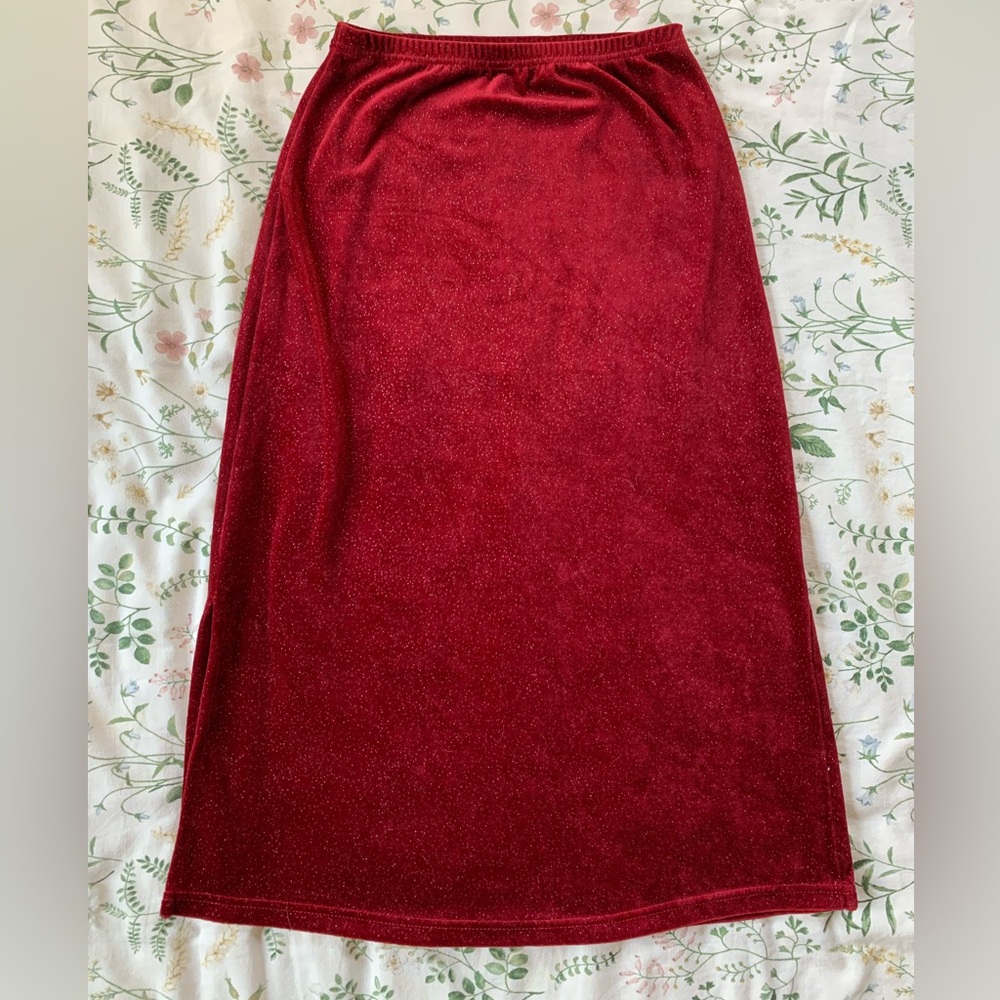 Vintage Red Velvet Skirt